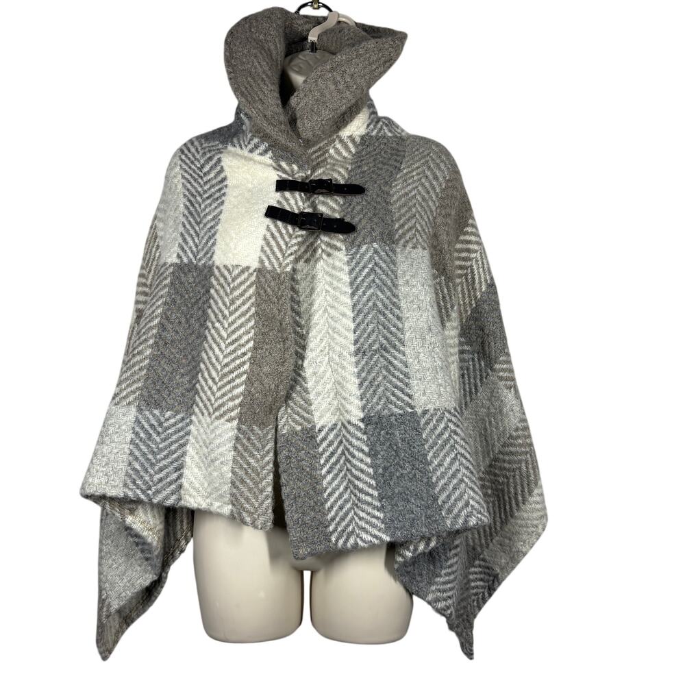 NEW! John Branigan Weavers Buckle Front Cape Shawl Wrap Cowl Neck Knit Casual